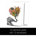 thumbnail image 2 of Tree-Free Greetings 12 Pack Boxed Notes, 100% Recycled Paper, Eco-Friendly Cards, Made in the USA, Love Elephant Design, 4x6, Cute Gift Artful Design, 2 of 7