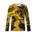 thumbnail image 5 of COSFO Shirts for Men Long Sleeve Crew Neck Gold Casual Camouflage Pullover Oversized Tshirts for Men, 5 of 5
