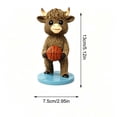 thumbnail image 2 of Highland Cow Resin Figurine Cute Cattle Statue Sculpture Home Office Desk Decor Farmhouse Rustic Animal Ornament Gift For Cow Lover Friend Family, 2 of 8