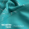 thumbnail image 3 of Cortinas opacas Deconovo con estampado geométrico de líneas, aislantes térmicos, con ojales, color turquesa/línea geométrica, 132 x 160 cm, para el hogar, 3 of 8