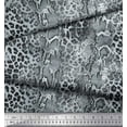 thumbnail image 2 of Soimoi Gray Moss Georgette Fabric Leopard & Snake Animal Skin Printed Fabric 1 Yard 42 Inch Wide, 2 of 3