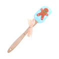 thumbnail image 2 of Christmas Printed Wooden Handle Silicone Spatula Scraper Butter Cake Cream Stirrer Kitchen Baking Tool (Gingerbread Man), 2 of 6