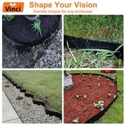 Vinci Garden Landscape Edging Border, 12 Inch x 20 FT Corrugated Sturdy Metal Easy Installation Safe Hemmed Lawn Garden Border Edges for DIY Flower Beds,Pathways and Patio Design-Black