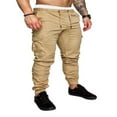 thumbnail image 2 of Men‘s Cargo Pants Slim Fit Sweatpants Jogger Drawstring Elastic Outdoor Trousers with Pockets Navy blue XL, 2 of 3
