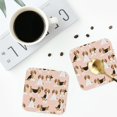 thumbnail image 4 of Honeii Beagle Dog On Brown print Leather Coaster Set of 4, ideal for safeguarding your furniture from drinks spills and effortless cleanup-Square, 4 of 6