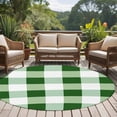 thumbnail image 4 of Green Plaid Round Area Rug 7 FT,Non Slip Living Room Area Carpet,Spring Summer Farmhouse Buffalo Checkered Washable Soft Circular Rug Non-Shedding Floor Carpet for Bedside Office Play Room Classroom, 4 of 9