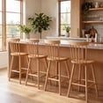 thumbnail image 3 of Dayalane Windsor Bar Stools Set of 2, 26" Farmhouse Wooden Counter Height Barstools with Spindle Back & Footrest, Armless Kitchen Island Stools for Bistro, Pub, Breakfast Bar,Natural, 3 of 7