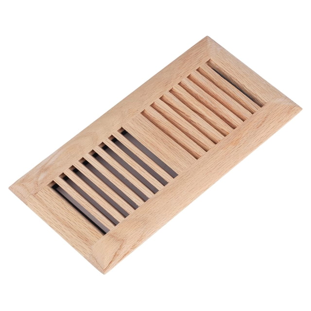 Decoración de rejillas de ventilación de madera para suelo, roble blanco, 4 x 10 pulgadas