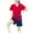 Red, variant on Cethrio Girls Outfit Sets, Football Quick-dry Summer T-shirts and Shorts Sets Pink Size 8