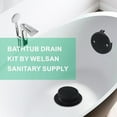 Black Tub Drain Tip Toe Bathtub Trim Set Conversion Kit 2Hole Overflow