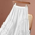 thumbnail image 5 of Women's Flared Mesh Midi Skirt, Embroidered Love Pattern Tulle Skirt, Romantic Layering Skirt for Date Night or Special Events, White - One Size, 5 of 6
