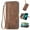 Brown, variant on DaXi for iPhone 14 Wallet Case, Durable Embossed PU Leather Magnetic Flip Zip Card Holder with Wristlet -Brown