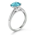 thumbnail image 3 of Gem Stone King 10K White Gold Swiss Blue Topaz Solitaire Engagement Ring for Women (2.75 Cttw, Cushion Checkerboard 8MM, Gemstone November Birthstone, Available in Size 5, 6, 7, 8, 9), 3 of 4