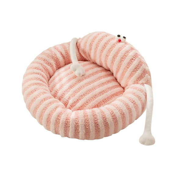 Cama nido suave para mascotas, cama para gatos domésticos, 50 cm, práctica cama antideslizante para perros pequeños, cojín de felpa para gatitos Pomer rosa