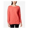 TOMMY HILFIGER $79 Womens New 5177 Pink Jewel Neck Long Sleeve Sweater L B+B