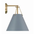 thumbnail image 3 of XAV-B8311-VG-BL Crystorama Lighting Xavier - 1 Light Task Wall Sconce-12.5 Inches Tall and 10 Inches Wide-Vibrant Gold/Blue Finish-Blue/White Shade, 3 of 13