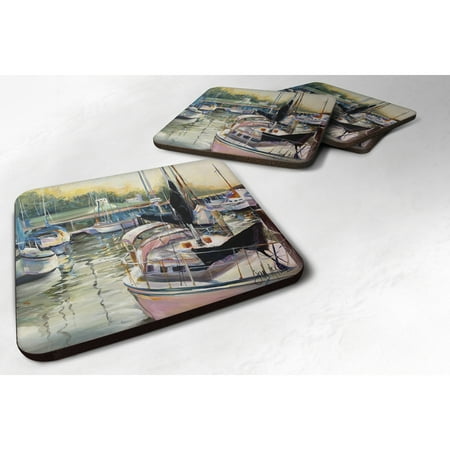 

Carolines Treasures JMK1246FC Black Sails Sailboats Foam Coaster Set of 4 3 1/2 x 3 1/2 multicolor
