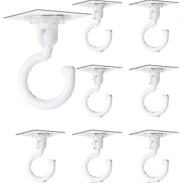 8 Pieces Transparent Self Adhesive Hooks 360 Degree Rotating Hook Strong Adhesive Hook Ceiling Wall Hooks Without Drilling