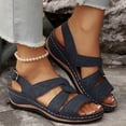 thumbnail image 4 of Rokment Womens Orthopedic Platform Wedge Dress Sandals 2026 Boho Beach Comfortable Leather Orthotic Arch Support Mid Heel Walking Summer Shoes for Woman C Size 9.5, 4 of 7