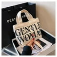 thumbnail image 2 of Travel Stylish Letter Printing Birthday Gifts Canvas Sling Bags Makeup Lipstick Bags Shoulder Bags Crossbody  Bags Purse Wallets BLACK, 2 of 8