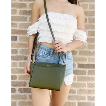 Kate Spade Monica Pebbled Leather Crossbody Bag Purse Enchanted Green