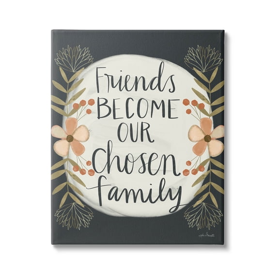 Stupell Industries Chosen Family Friendship Phrase Graphic Art Gallery Wrapped Canvas Print Wall Art, Design by Katie Doucette