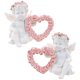 thumbnail image 1 of Adornos de resina Estatua de resina de ángel con forma de corazón de amor Escultura de figura de corona para San Valentín, 1 of 5