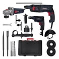 thumbnail image 1 of Combo Rotomartillo + Esmeriladora + Taladro FO2470 Foreman Accesorios Herramientas Tool Kit, 1 of 5