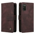 thumbnail image 3 of Case for Samsung Galaxy A02S Cover Zipper Pocket Wallet Case Magnetic Protective - Braun, 3 of 5