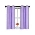 thumbnail image 2 of 1 Pair kitchen window curtain short panel 100% privacy blackout bathroom Décor D24 LILAC Color Grommets On Top 30" X 36" Each panel, 2 of 3