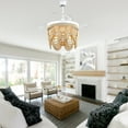 thumbnail image 5 of Bella Depot 42" White Bohemian Retractable Ceiling Fan with Light and Remote Control, 6-speed Reversible Chandelier, 5 of 15