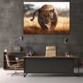 thumbnail image 6 of Mudket Framed Leopard Canvas Wall Art, Blue Eyed Cheetah Wall Decor for Living Room Bedroom, Trendy Jungle Animal Print Wall Art, Ready to Hang - 12"L x 8"W, 6 of 10