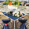 thumbnail image 4 of Efavormart 85" x 85" Dark Blue Faux Denim Polyester Table Overlays Square Tablecloth Cover For Wedding Party Event Banquet, 4 of 9