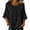 Black, variant on TFEOQRY Women's Cotton Linen Embroidery Blouse 3/4 Sleeve Crew Neck Casual Loose Lightweight Tops for Daily Wear
