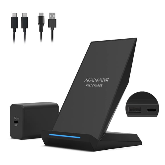 Soporte de cargador inalámbrico NANAMI 30W Max Qi certificado para iPhone