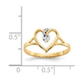 thumbnail image 3 of 14K Two-Tone Gold Ring Band Themed & White Rhodium Polished Heart, Size 5, 3 of 5