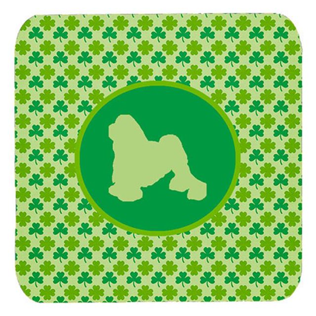 Sous-verres en Mousse de Trèfle Chanceux de Lowchen&44; Ensemble de 4