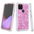thumbnail image 3 of for Google Pixel 5 Pixel 5G Glitter Case Phone Case Dual Layer Full-Body Rugged Clear Back Case Drop Resistant Shockproof Case with Built In Screen Protector (Pink), 3 of 4