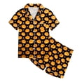 thumbnail image 4 of Xyant Toddler Girl Halloween Pajamas Pumpkin Ghost Short Sleeve Button Down Pjs Set Kids 2 Pcs Sleepwear Loungewear Girls Pajamas,Size 2-3 T, 4 of 5