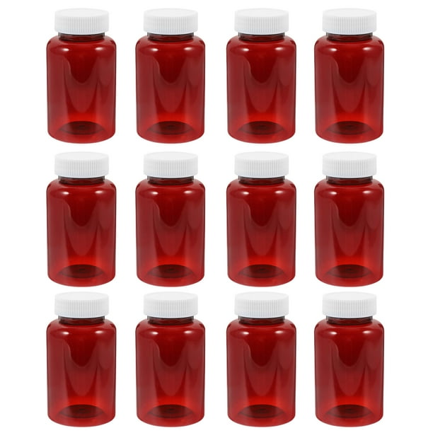 12 pcs Empty Medicine Container Plastic Pills Bottles Empty Pills Storage Bottles with Caps