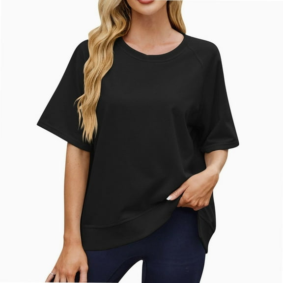 Womens Tops Summer Short Sleeve T Shirt Casual Crew Neck Trendy Fitted Tshirt Trendy Clothes