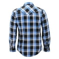 thumbnail image 2 of Men’s Western Pearl Snap Button Down Casual Long Sleeve Plaid Cowboy Shirt (#19 Black/Blue, XL), 2 of 3