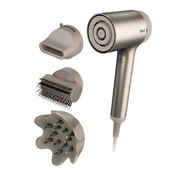 Refurbished - SHARK Blow Dryer HyperAIR Fast-Drying with IQ 2-in-1 Concentrator, Styling Brush, and Curl-Defining Deep Diffuser Attachments