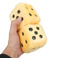 thumbnail image 2 of 1 Pair of Retro Square Mirror Hanging Couple Fuzzy Plush Dice with Dots For Car Interior Ornament Decoration, 2 of 5