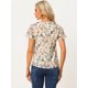 thumbnail image 3 of Tops con cuello en V para mujer Blusa con estampado floral plisado de manga corta acampanada blanco XL, 3 of 6