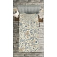 thumbnail image 3 of Ambesonne Vintage Quilted Bedspread Set 2 Pcs, Eastern Oriental Scroll, Twin Size, Slate Blue Beige Tan, 3 of 3