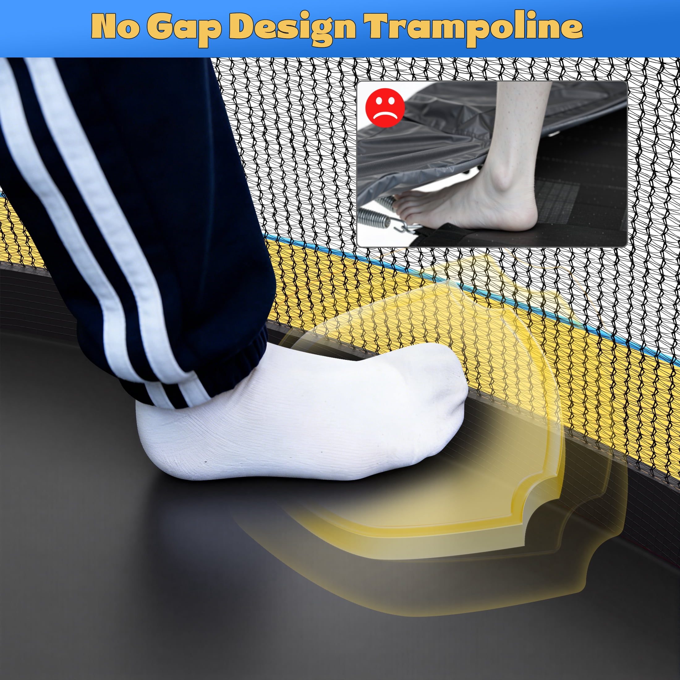 10FT Trampoline with Safe Enclosure Net for Kids and Adults, SEGMART Outdoor Trampoline with Basketball Hoop, Recreational Trampoline with Ladder for Backyard Garden Patio