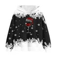 thumbnail image 5 of lcziwo Hoodies for Teen Girls Wine Glass Graphic Long Sleeve Oversized Sweatshirts Christmas Holiday Hooded Pullover Tops Winter Clothes, Black, 160, 5 of 7
