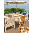 thumbnail image 5 of Outdoor Tablecloth with Umbrella Hole for Patio/Picnic/Party/Camping, Orange Grey Waterproof Table Cloth Rectangle Table Cover Washable, Vintage Minimalist Abstract Gradient Art (60"x 120"), 5 of 8