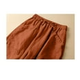 thumbnail image 5 of Womens Travel Pants Cotton And Linen Casual Harem Pants Versatile Large Pocket Wide Leg Nine Point Casual Trousers Soft & Comfortable M Pants For Women, 5 of 8
